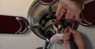 Ceiling fan installation with electrical wiring and mounting by professional electrician in Peoria, IL