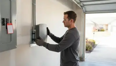Electric vehicle charger installation at a Glasford, IL home by a professional electrician