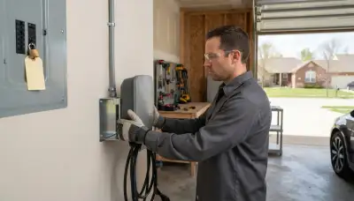 Level 2 electric vehicle charger installation in Hanna City, IL by a local electrician