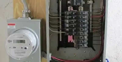 electrical panel upgrade service showing outdated electrical panel prepared for professional replacement in Peoria, IL