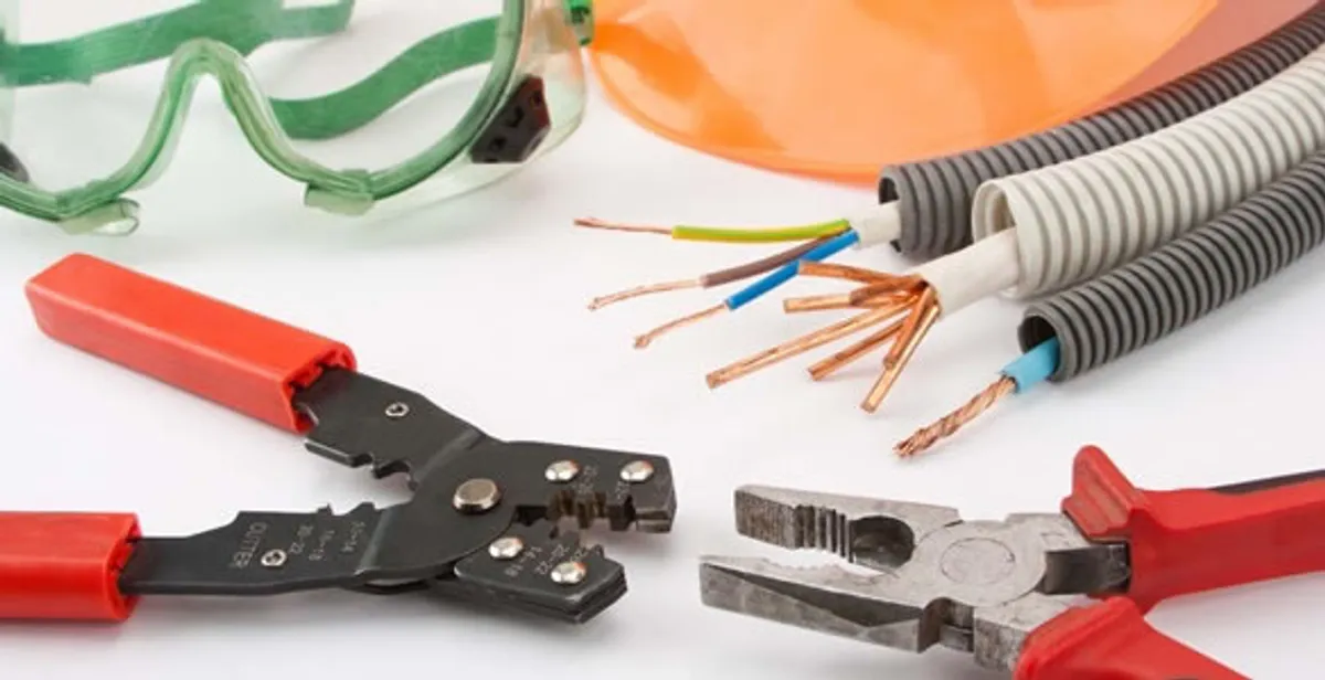 Electrical wiring repair with professional tools and safety equipment in Dunlap, IL