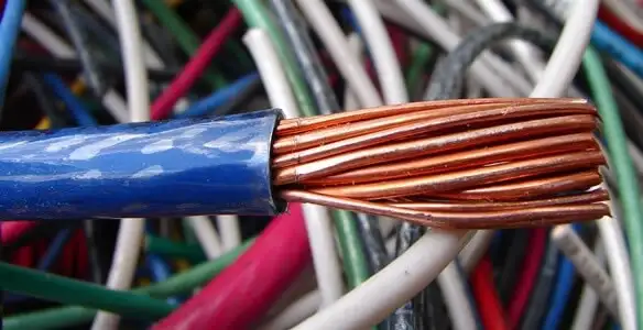 electrical wiring services showing exposed copper conductors and cable preparation in Peoria, IL