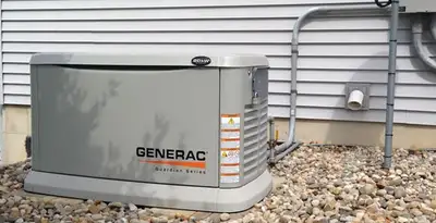 generator installation service featuring outdoor standby generator setup by licensed electricians in Peoria, IL