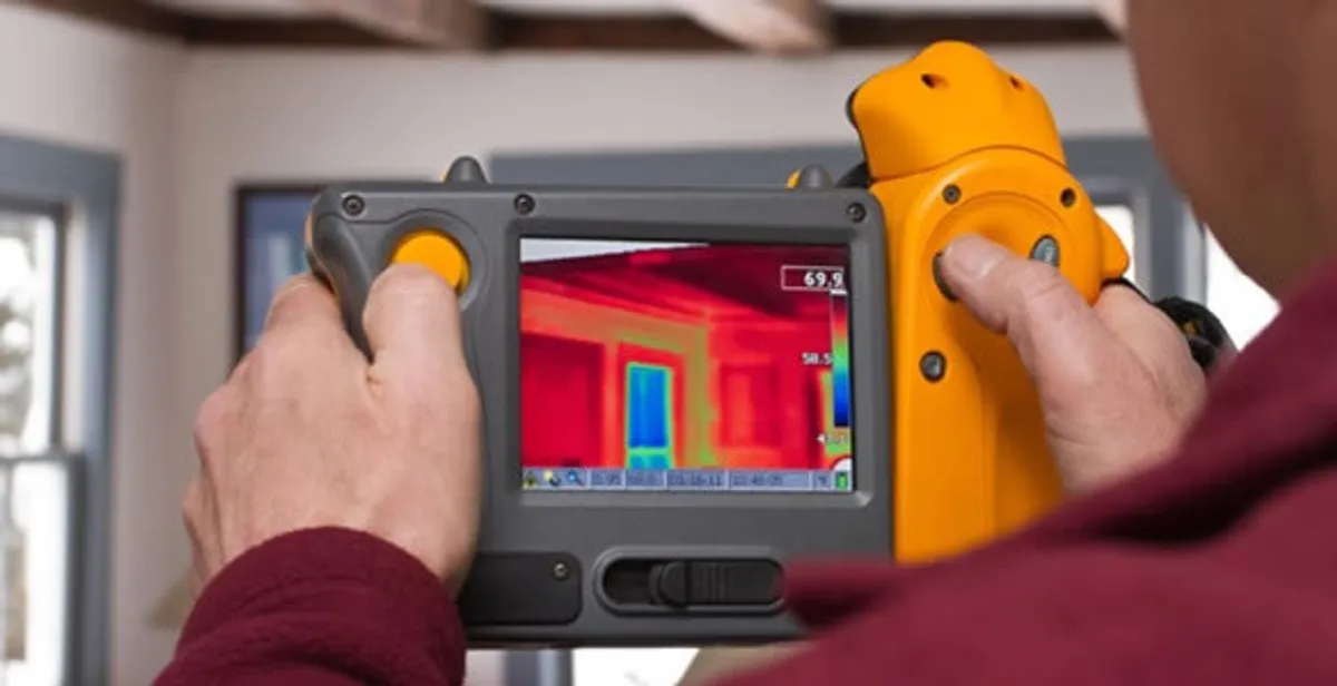 home energy audit service capturing thermal readings to analyze insulation and electrical efficiency in Peoria, IL