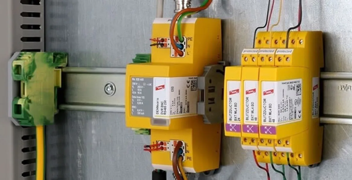lightning surge protection system with surge suppressors installed by electrical service professionals in Peoria, IL