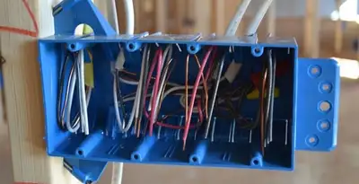 new construction wiring installation featuring electrical boxes and cable routing by expert electricians in Peoria, IL