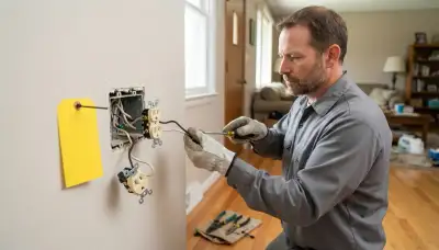 Electrician replacing a failed outlet with secure screw terminals in a Peoria, IL home