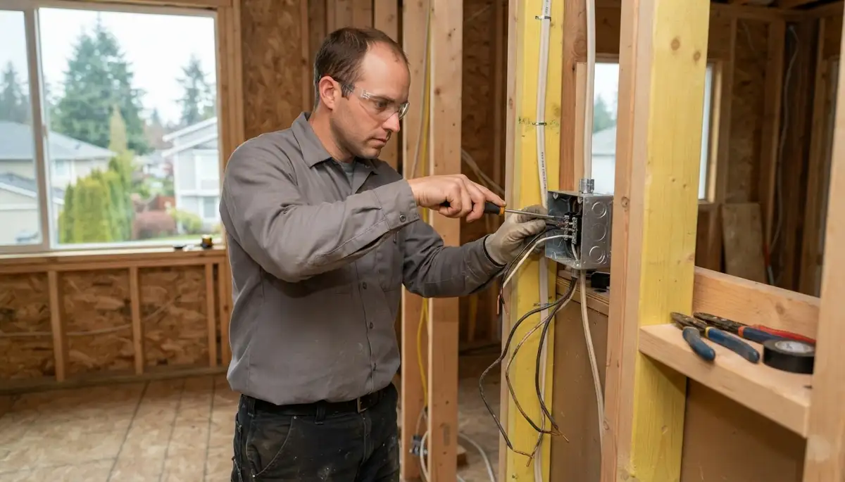 Electrician adding circuits and rewiring an older home in Bellevue, IL