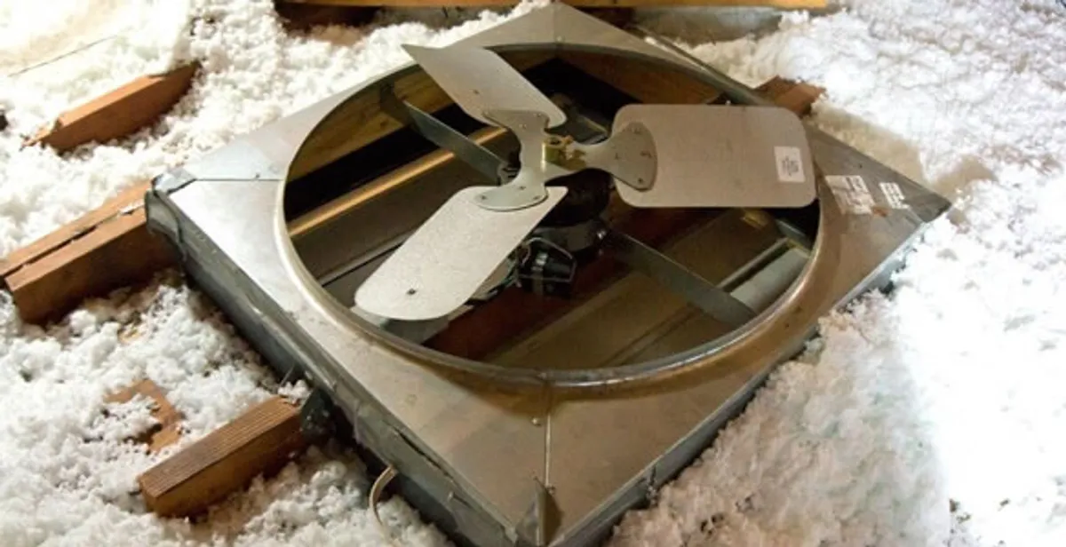 whole house fan installation services with attic-mounted ventilation unit in Peoria, IL